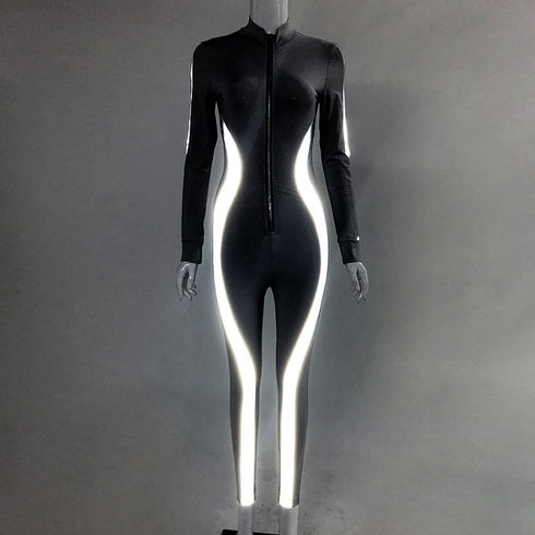 Reflective Paneled Bodysuit - ROUTINE FASHION